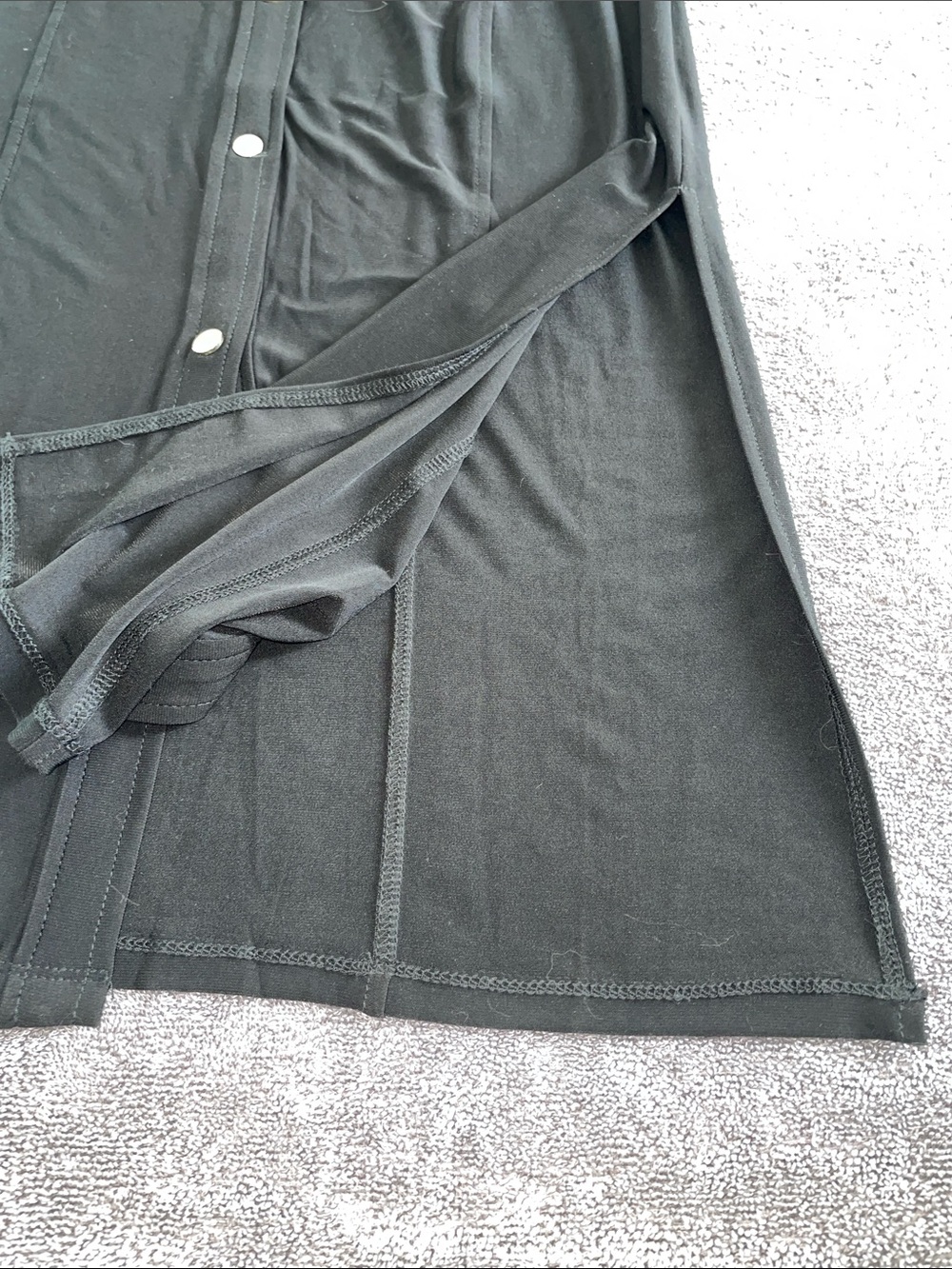 Anne Klein Sleeveless Black Button-Down Maxi Dress with gold buttons. Size 8 - Picture 5 of 6